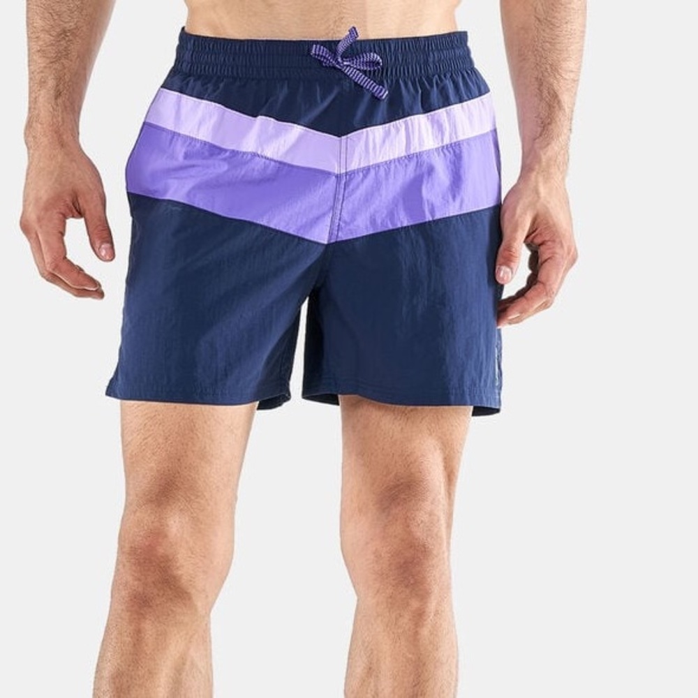 Like New Men's Nike Converge Icon 5" Volley Swim Shorts, Navy & Purple, Medium
